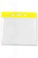 Color-Coded Horiz/Top Load Badge Holder W/Color Bar At Top Slot/Chain Holes - Yellow- Pack of 100